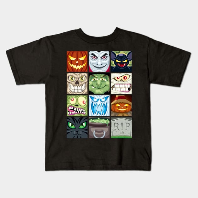 Halloween Avatars Kids T-Shirt by Malchev